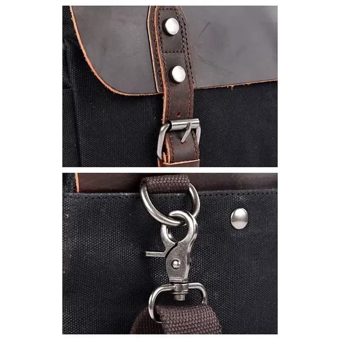 Sac latéral de moto Vintage en toile cirée