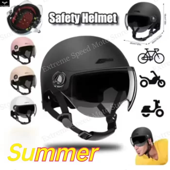 Casque de moto ouvert avec visière