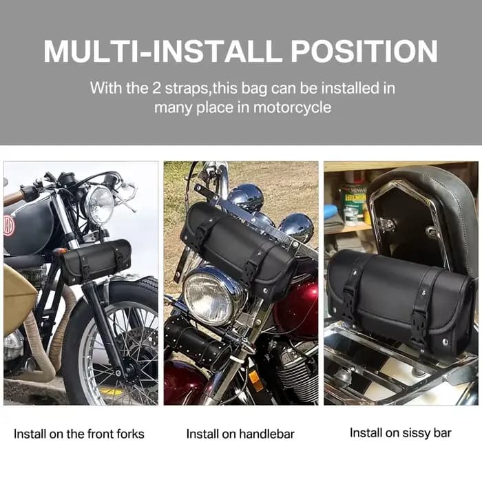 Sac à outils de moto étanche en cuir PU