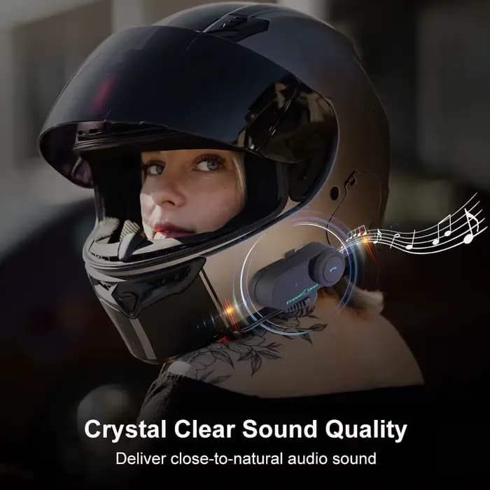 Freedconn Casque De Moto Stéréo Bluetooth Mains Libres Appel Sans Fil Communication Interphone Musique Partage 6 Coureurs