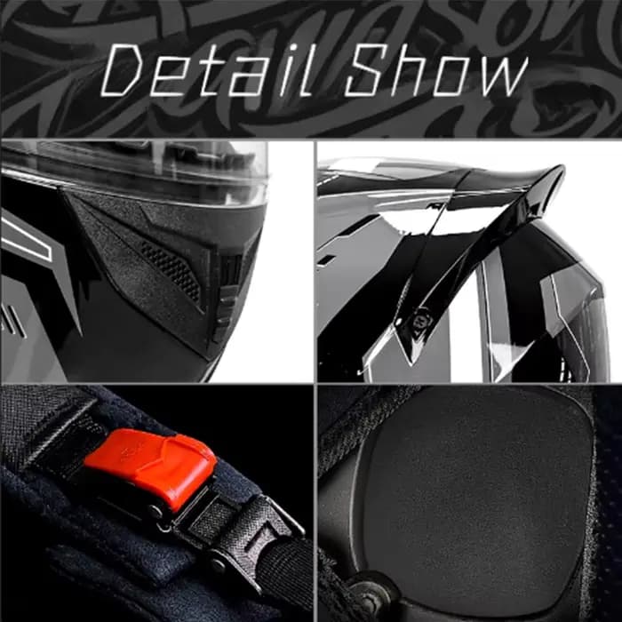 Casque de moto intégral Venom rouge certifié double sécurité avec plusieurs évents d'air