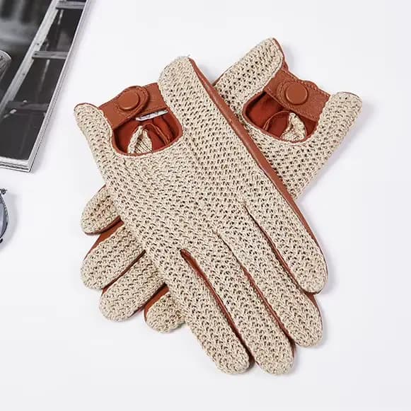 Gants à écran tactile en peau de chèvre pour hommes, conduite 03/Hurcycling