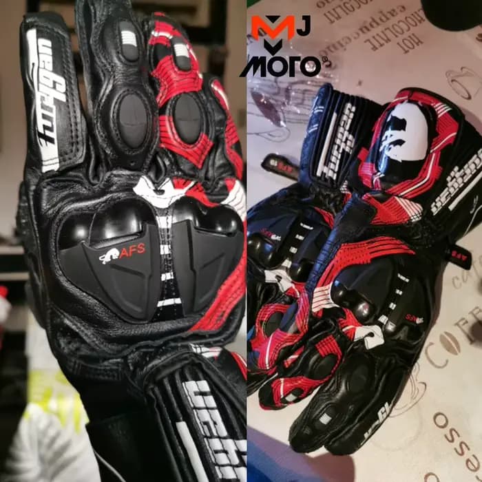 Furygan longs gants de moto en cuir certifié CE
