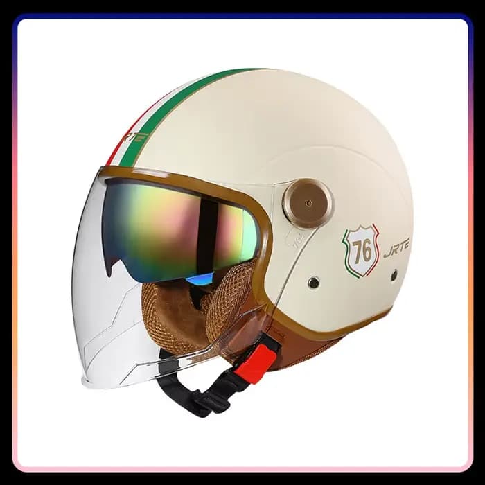 Casques de moto semi-ouvert rétro hommes femmes DOT ECE
