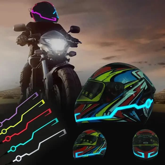 Bande autocollante lumineuse réfléchissante auto-adhésive pour casque de moto