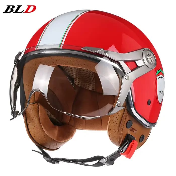 Casque de Moto Vintage TT & COCASCOS Jet avec visière