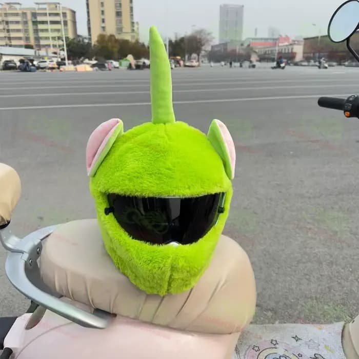 Housse de casque de moto en peluche