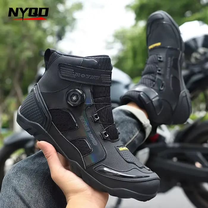 Bottes de moto 2026 pour hommes en cuir respirantes antidérapantes résistantes à l'usure pour motards