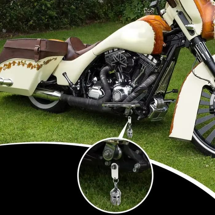 Cloche de moto rétro, breloque de casque de guerrier romain