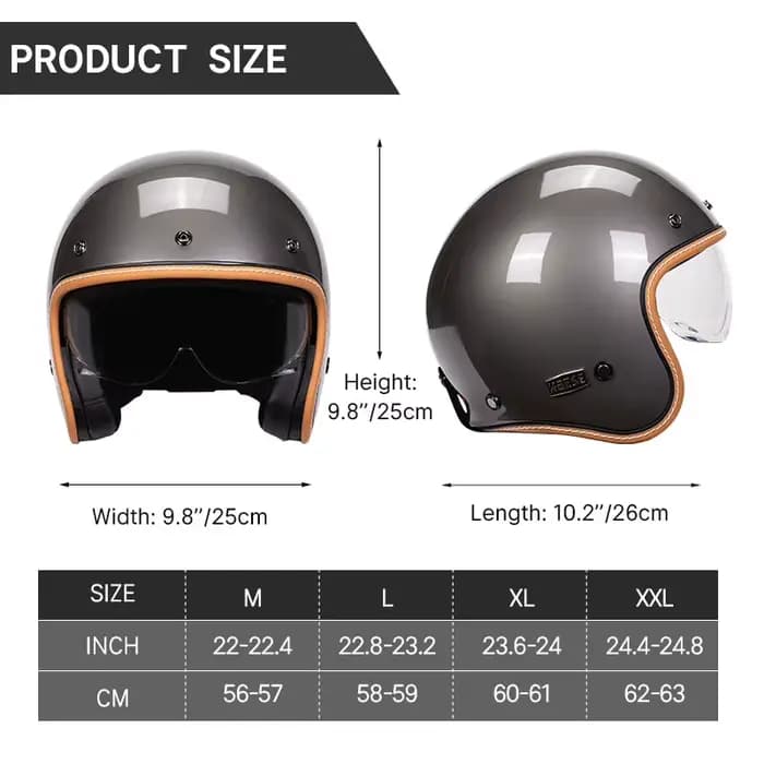 Casque de moto ouvert rétro Vintage accessoires
