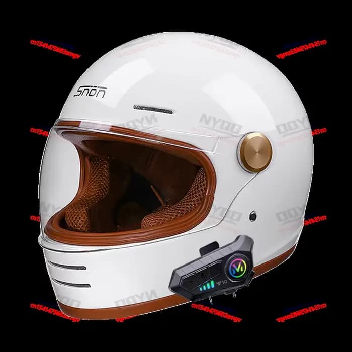 Casque de moto intégral rétro