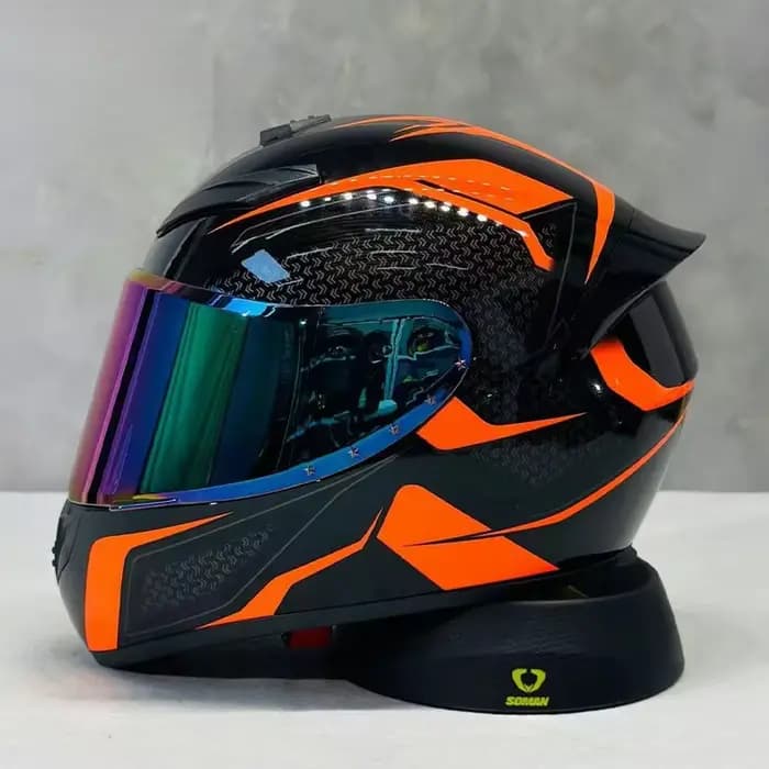 Casque de moto complet automne et hiver