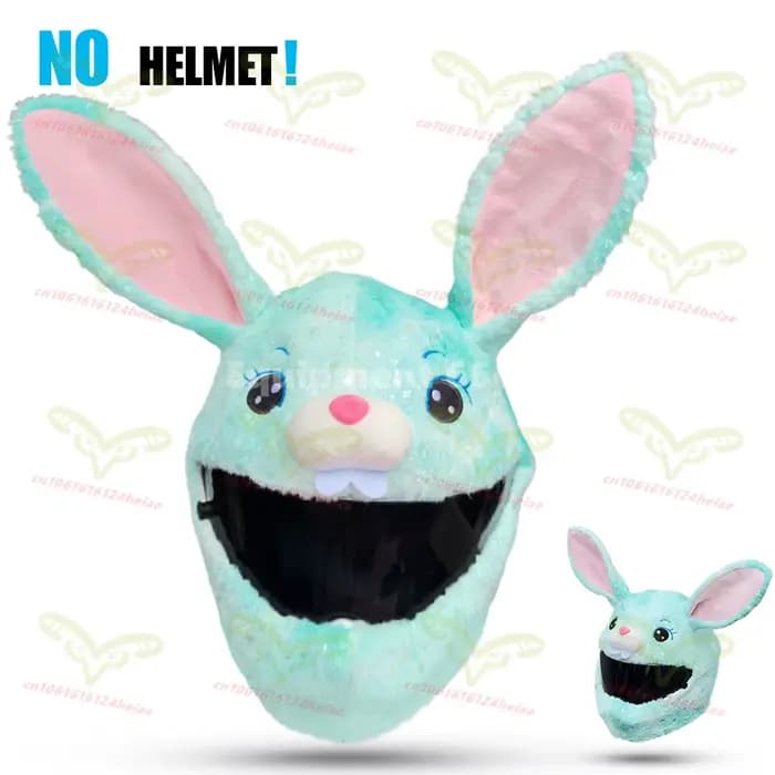 Housse de casque de moto mignonne avec des sequins en forme de lapin
