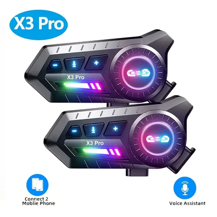 Casque de moto X3 Pro avec casque Bluetooth BT6.0