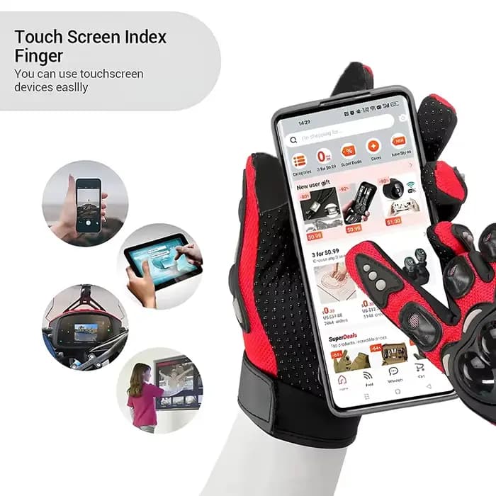 Gants de moto pro-biker, doigt complet, antidérapants, cyclisme, vélo, course