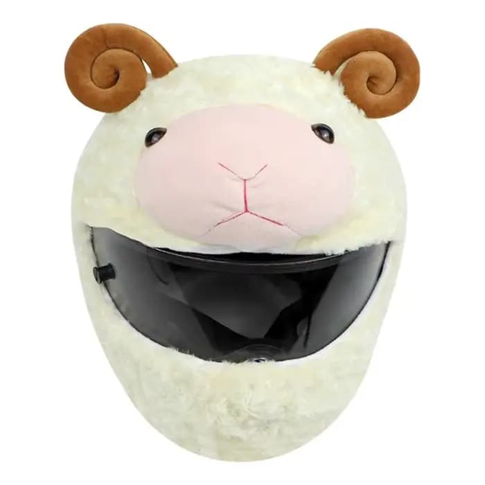 Juste de casque de moto en peluche de dessin animé drôle