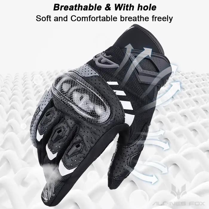 BERIK nouveau Moto doigt complet gants en cuir anti-dérapant été