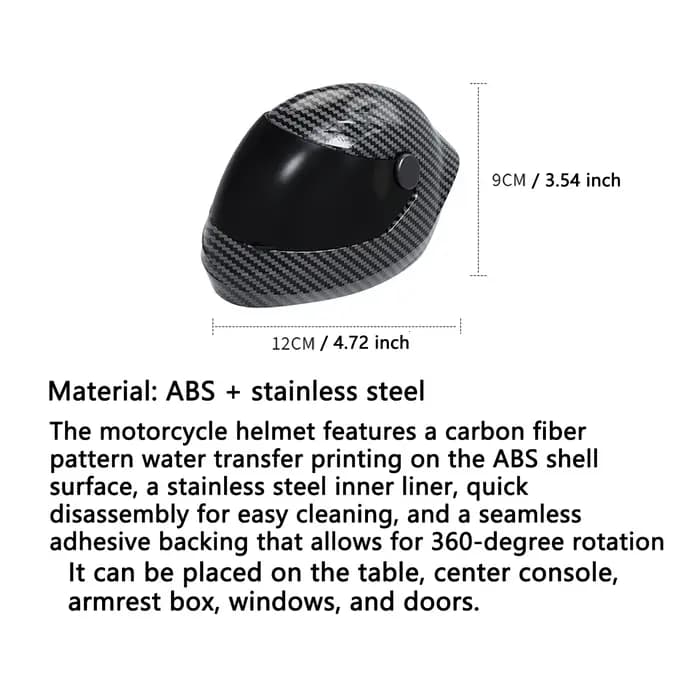 Nouvel cendrier en forme de casque de moto en fibre de carbone