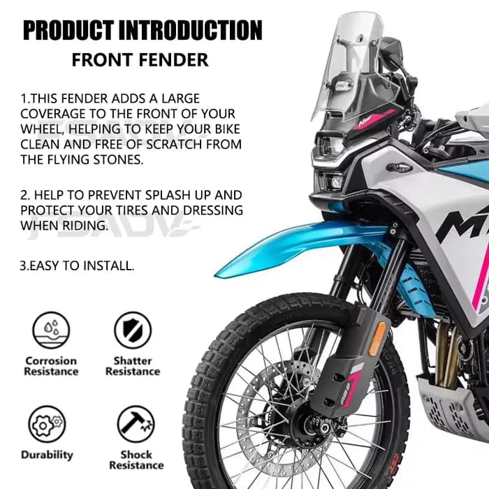 Garde-boue avant haute protection anti-éclaboussures compatible avec moto CFMOTO 450-MT
