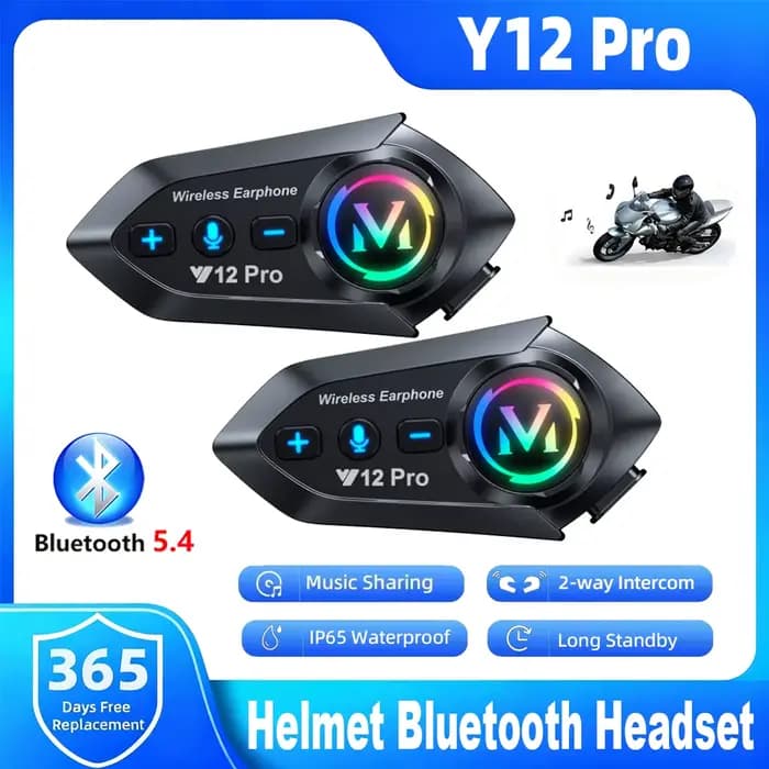 Casque de moto Y12 Pro avec interphone Bluetooth