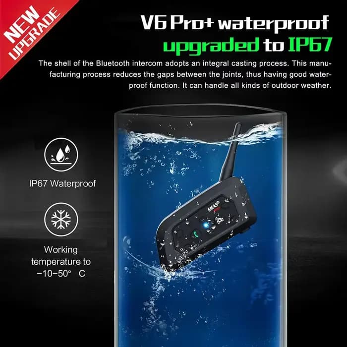 Casque de moto EJEAS V6 PRO+ avec interphone Bluetooth