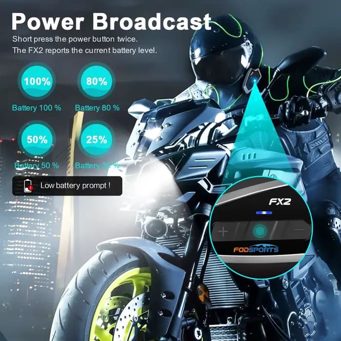 Fodsports FX2 Interphone casque de Moto