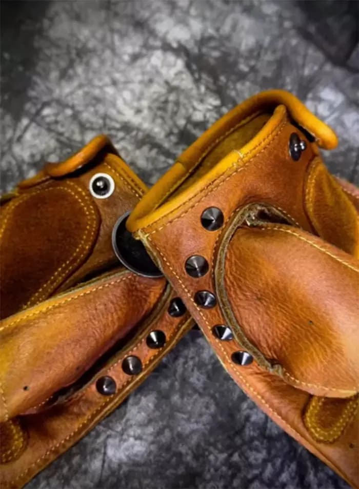 Gants de moto en cuir de chèvre véritable pour hommes