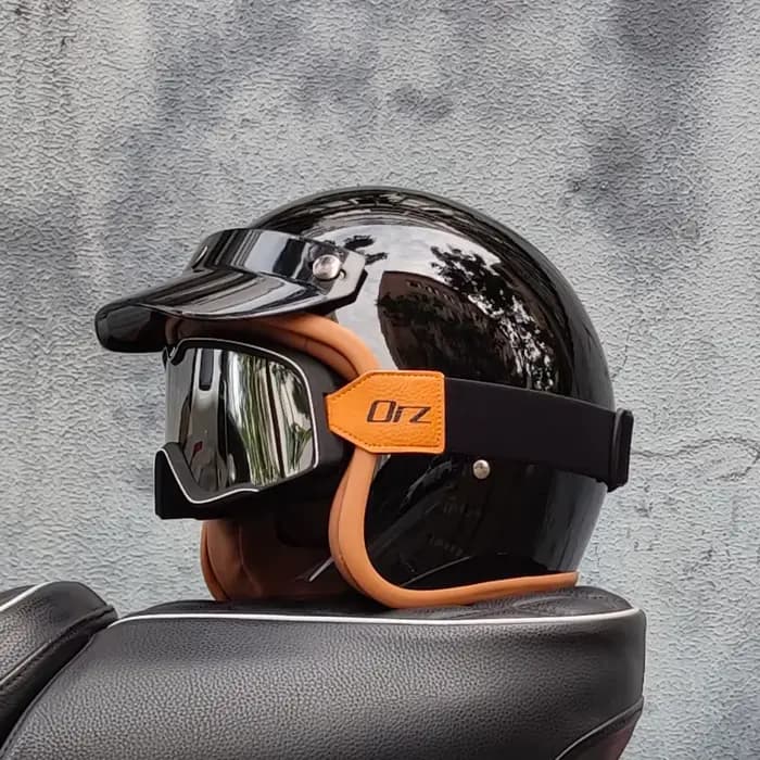 ORZ rétro demi ouvert casque de moto