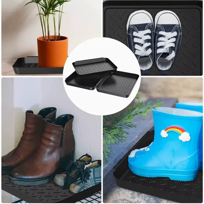 Tapis de bottes de jardin polyvalent, 3 pièces, plateau et plateau pour protection du sol, Pots et jardinières de jardin, support pour plantes d'intérieur