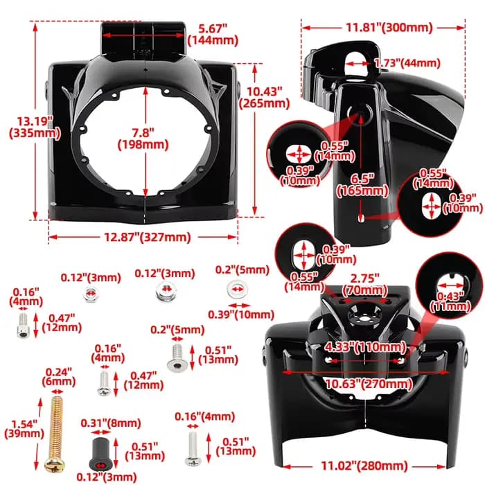 Accessoires de moto, couvercle de phare rond de 7 pouces