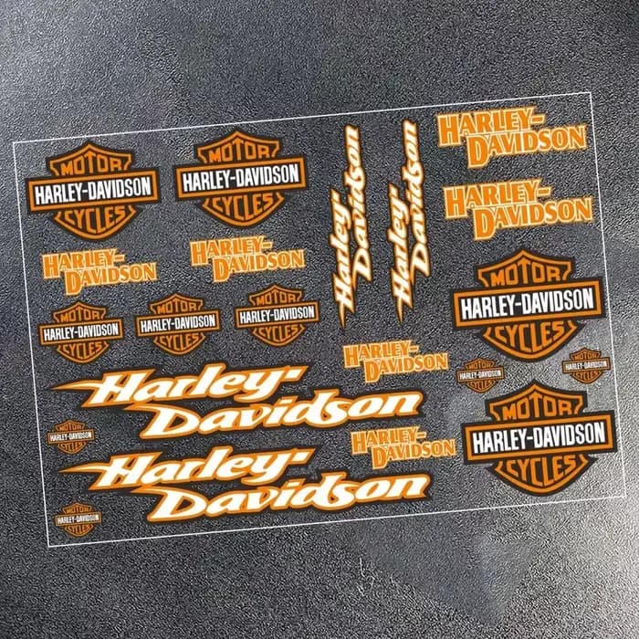Ensemble d'autocollants emblèmes Harley Davidson - Lettres adhésives réfléchissantes pour la décoration DIY de moto et de casque