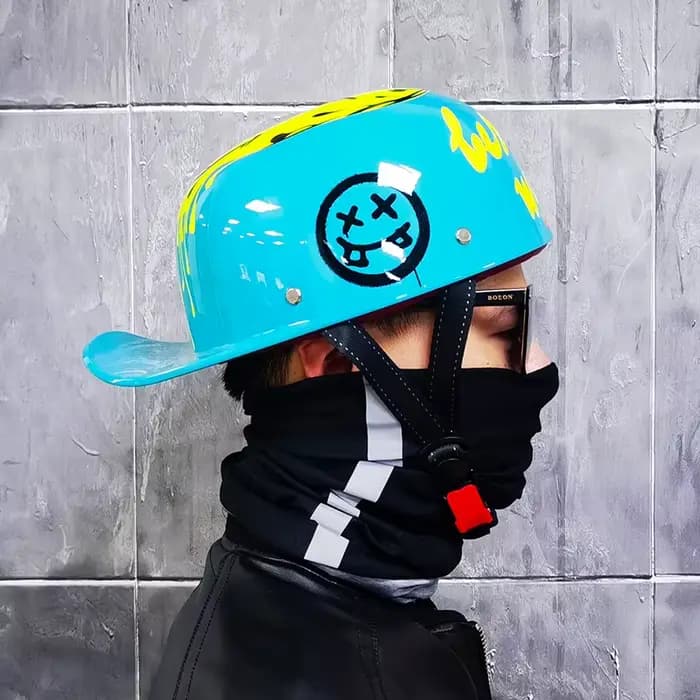 Casque de Moto rétro, demi-visage, Vintage, pour Scooter, motard, Crash, DOT