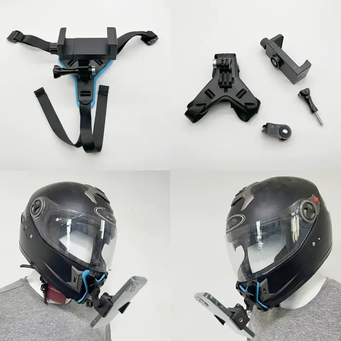 Support de fixation pour mentonnière de casque de moto avec pince pour téléphone pour caméra d'action GoPro 11 10 9