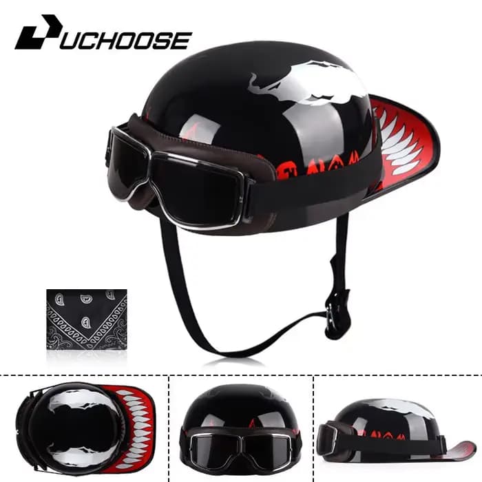 Demi-casque de moto rétro d'été
