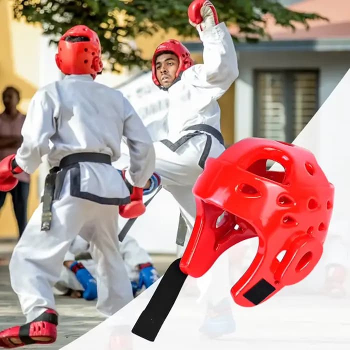 Casque de protection pour Taekwondo, arts martiaux, karaté, kickboxing, Muay Thai, entraînement et sparring, réglable