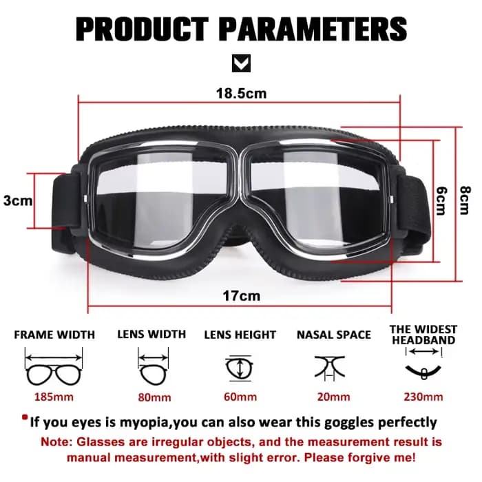 Lunettes de casque de moto coupe-vent