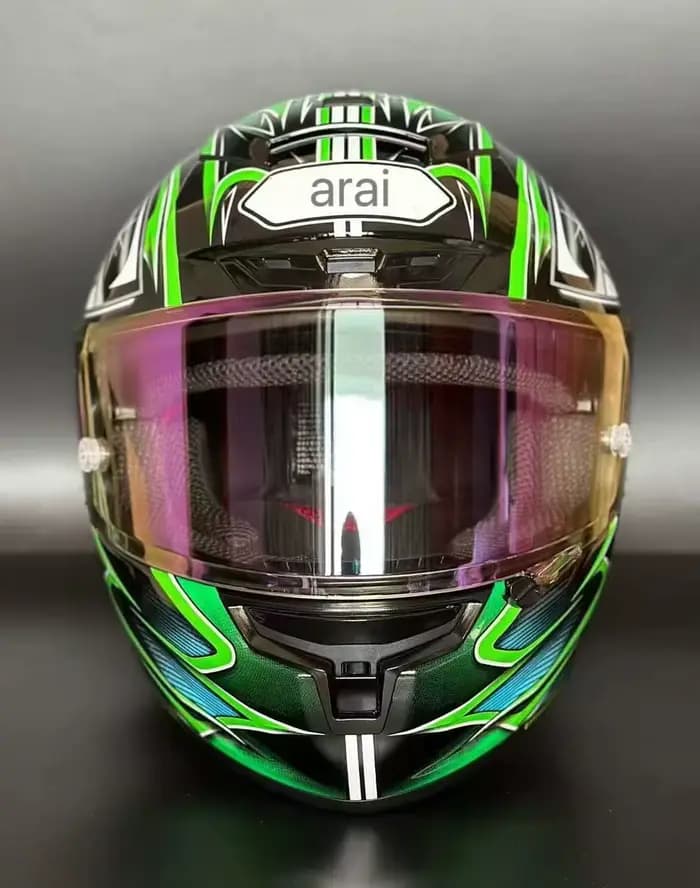 Casque De moto intégral X14 YANAGAWA5 couleur verte équitation