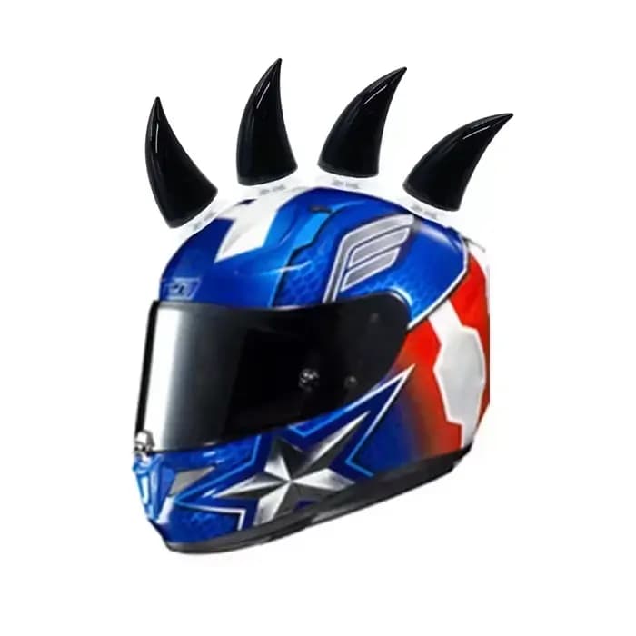 2PCS Décoration de casque de moto mignonne en caoutchouc en forme de corne