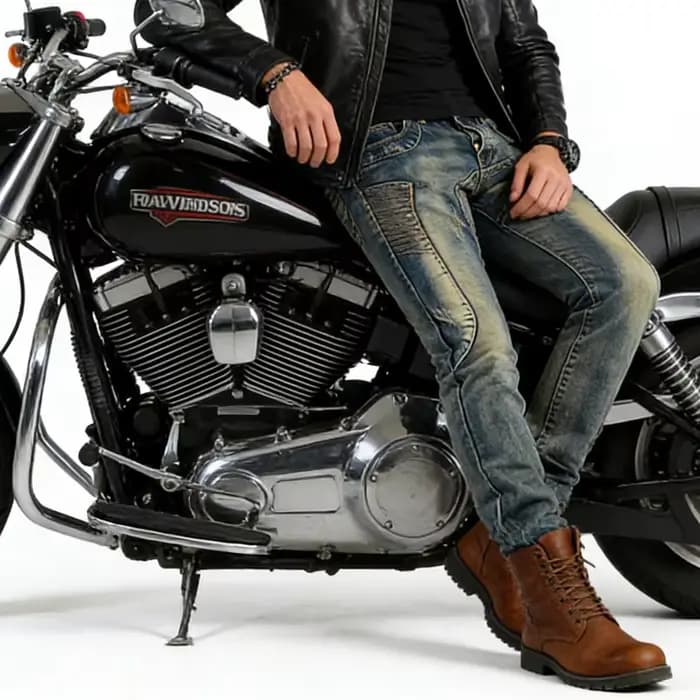 Jean moto en Kevlar pour homme, renforcé de fibres d'aramide, pantalon de protection anti-choc, équipement de sécurité rétro pour les trajets urbains 036