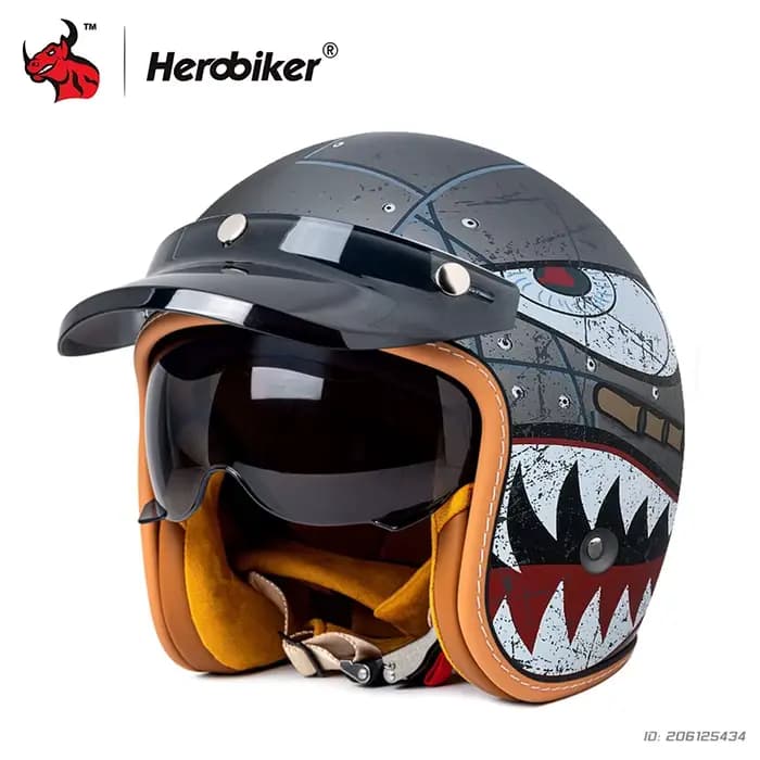Casques pour motos trois-quarts rétro casque d'équitation Moto demi-casque quatre saisons