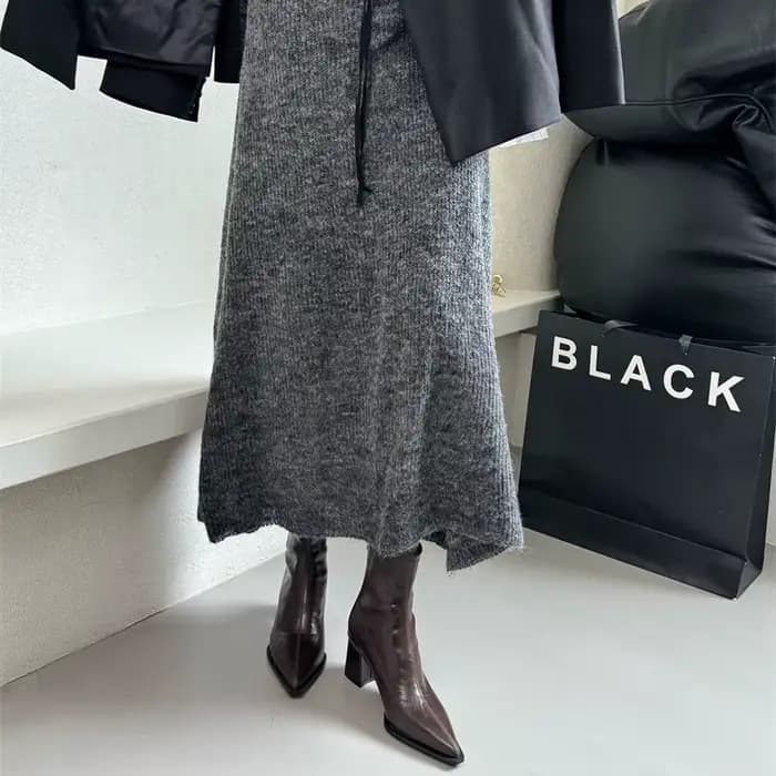 Bottines à talons hauts et bout pointu pour femme, chaussures courtes élégantes et Slim, automne et hiver