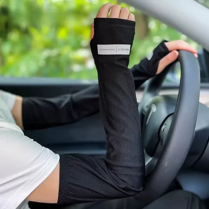 Manchons de bras solaires UV pour hommes et femmes, masque de cyclisme à manches longues en soie glacée, couverture de bras de conduite, protection solaire d'été pour femmes, Anti-brûlure solaire, man