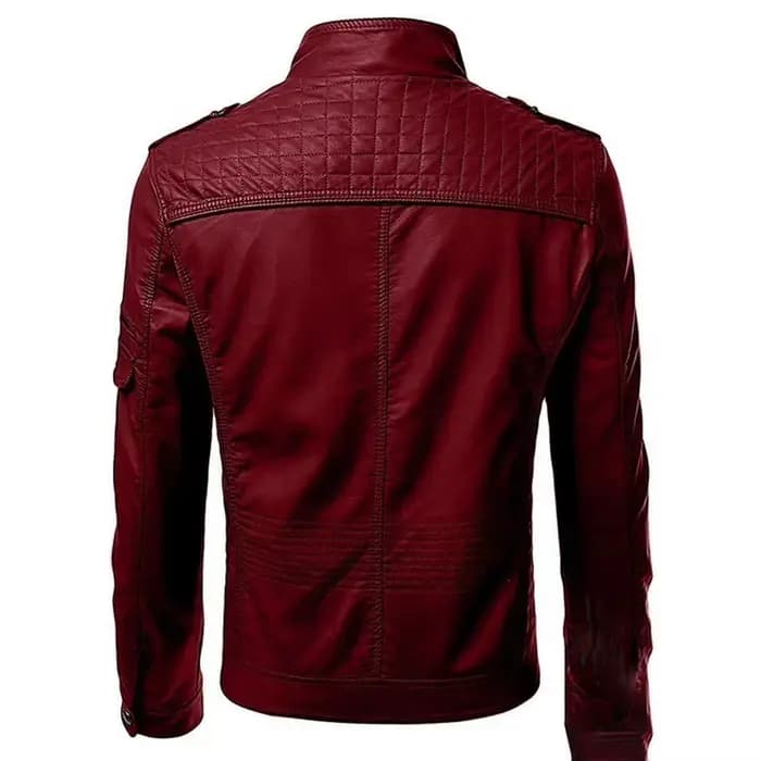 KIDWHXR Blouson en cuir pour homme