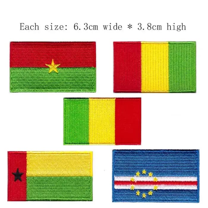 Patch brodé du drapeau de la Géorgie, 6,3 cm de large, à coudre ou à repasser