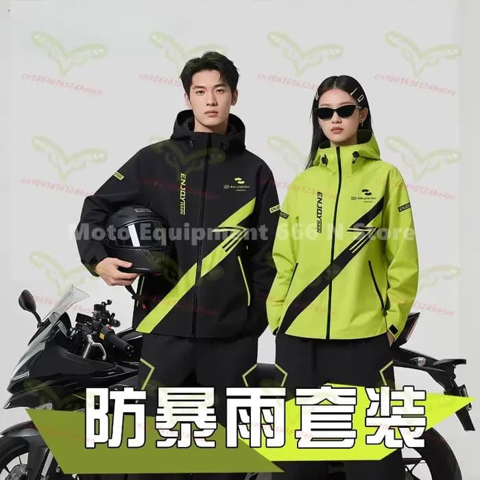 Ensemble imperméable moto homme/femme – Combinaison intégrale anti-orage avec pantalon de pluie