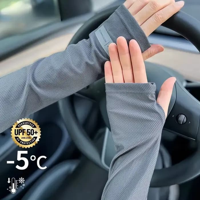 Manchons de bras solaires UV pour hommes et femmes, masque de cyclisme à manches longues en soie glacée, couverture de bras de conduite, protection solaire d'été pour femmes, Anti-brûlure solaire, man