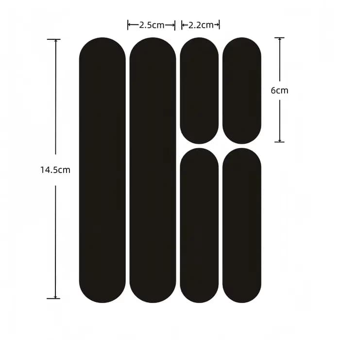 1 Kit de 6 autocollants réfléchissants noirs pour casque de moto