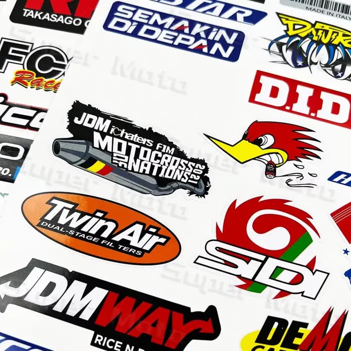 Autocollants de moto, logo de sponsor de course