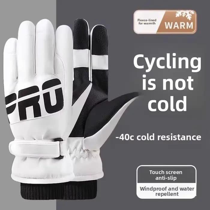 Gants d'hiver en polaire épaisse pour le ski et le cyclisme