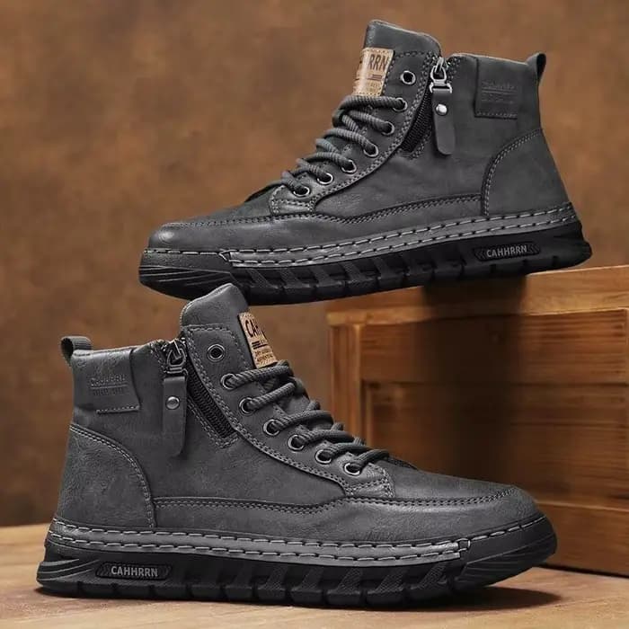 Bottes hautes en cuir pour hommes
